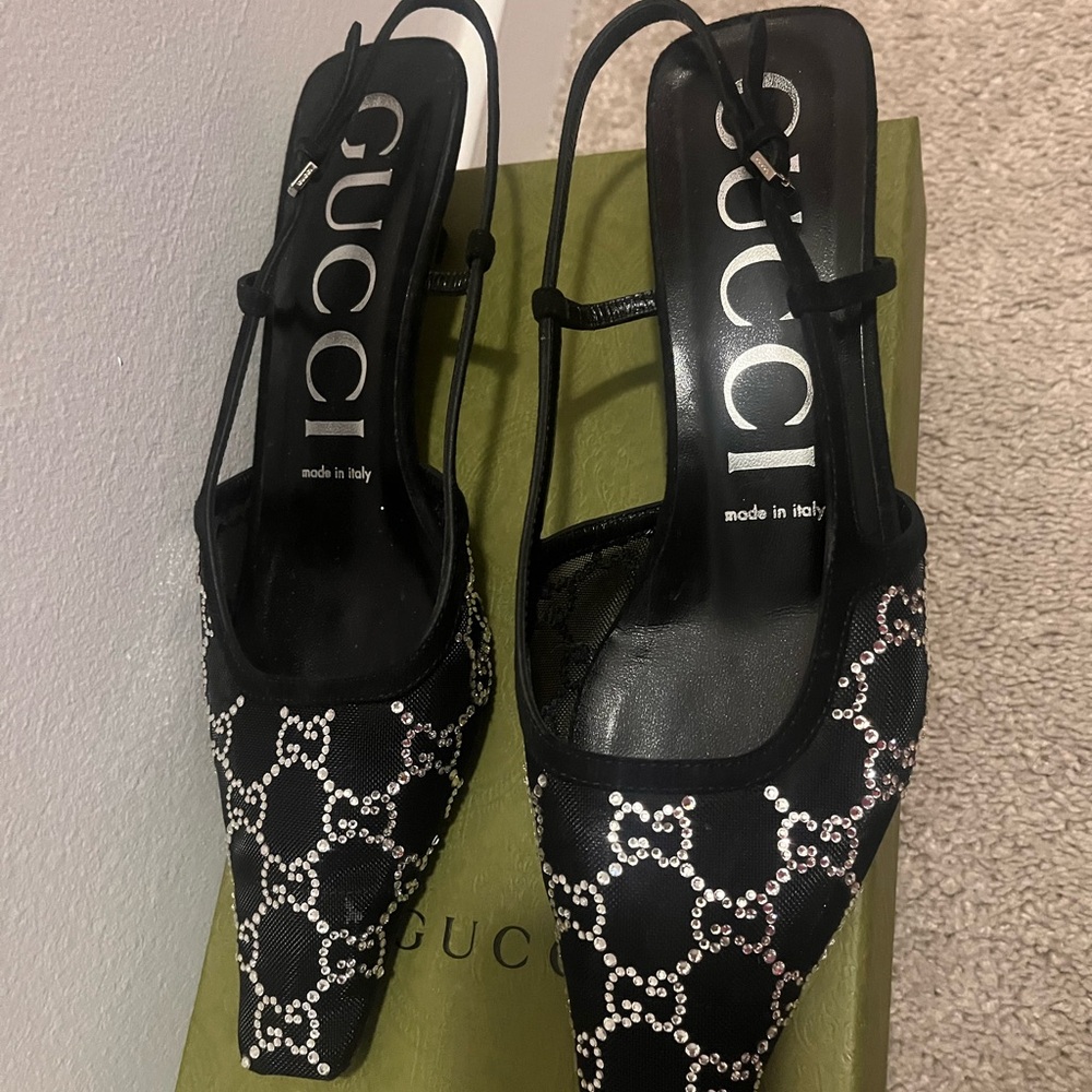 Gucci Black and Silver Heels - Picture 2 of 7